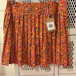 NWT Toad&Co Orange Red Mini Skater Skirt